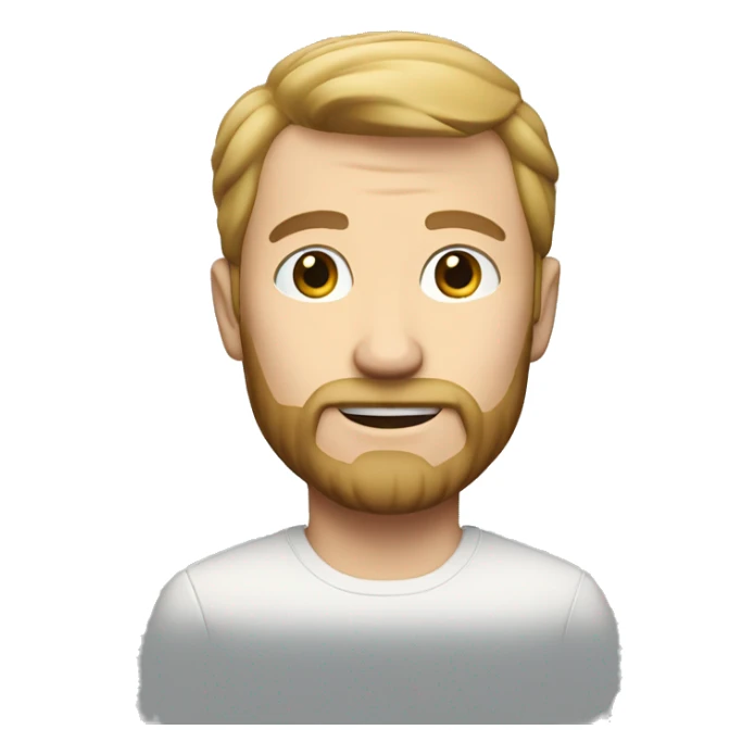 memoji white guy with french crop and little beard sticker