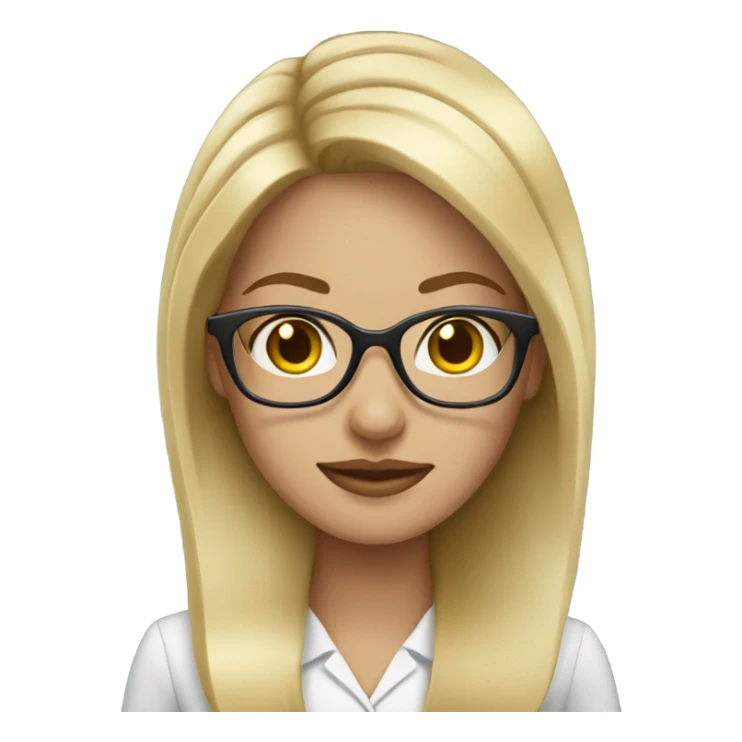 Female corporate eyes blonde hair with glasses  sticker