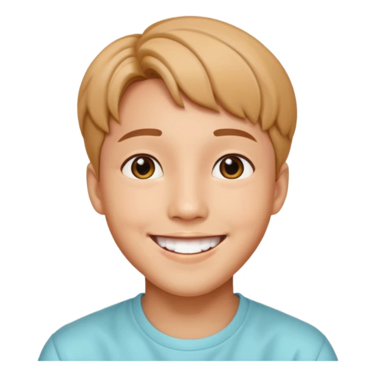 J-hope as a cheerful emoji with a bright smile sticker