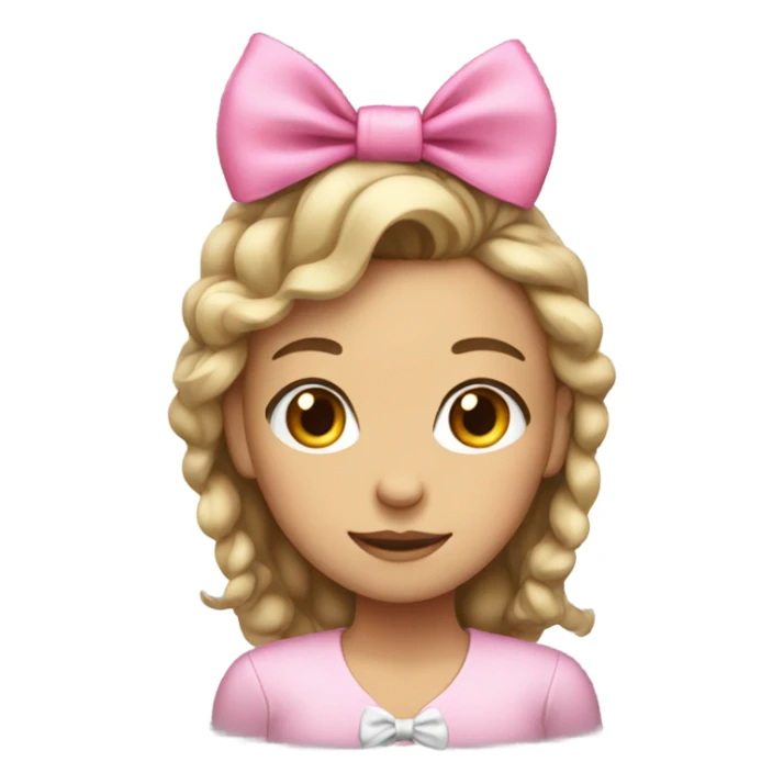 Girl with pink bow in hair sticker