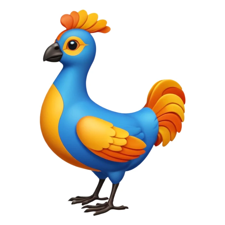 A 3D cartoon Sankofa bird with its head turned backward holding an egg in its beak, symbolizing learning from the past, vibrant colors, smooth lighting, Memoji-style rendering. sticker