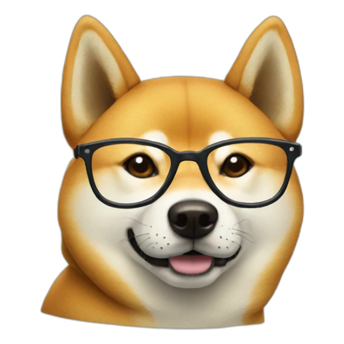 old shiba inu with glasses sticker
