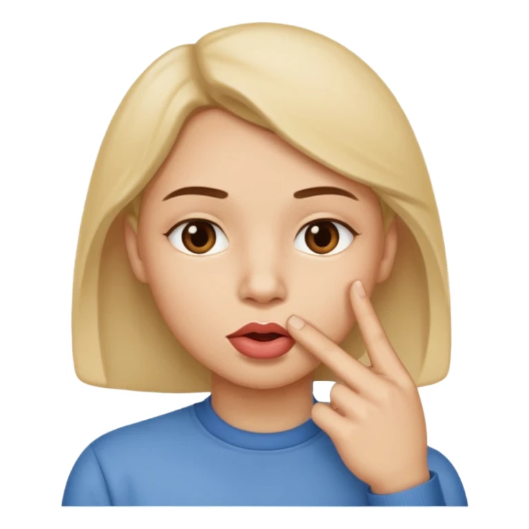 schweigen, one finger in front of mouth sticker