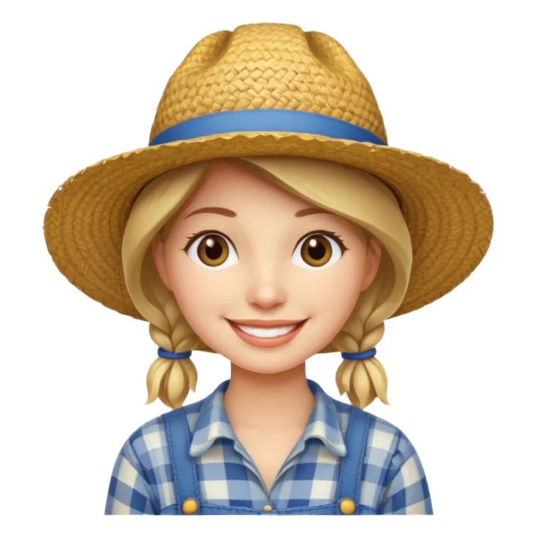 farmer woman with straw hat sticker