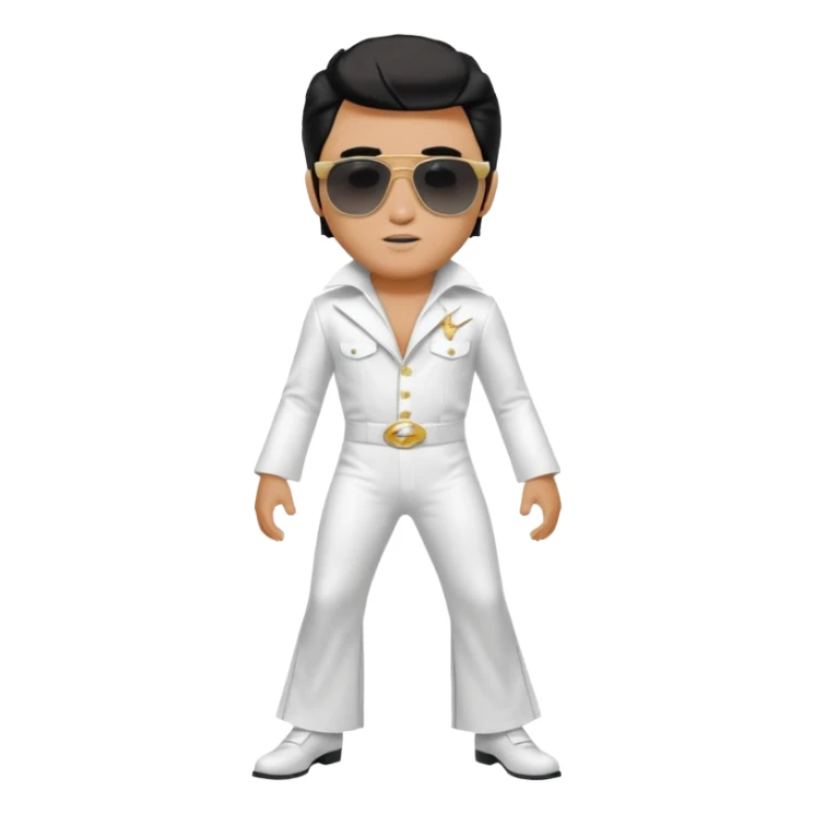 A boy with an Elvis Presley mask with sunglasses dressed as Elvis Presley sticker