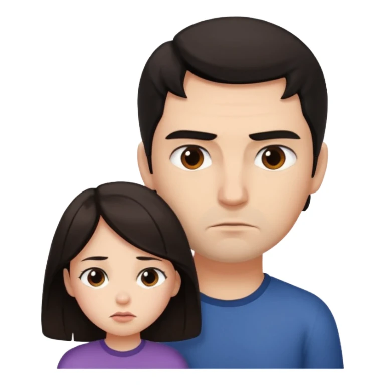 A girl looking down on a man twice his size  sticker