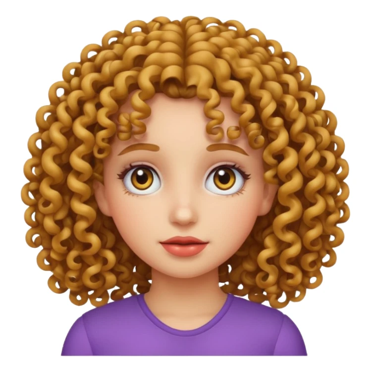 Emoji girl curly hair  sticker