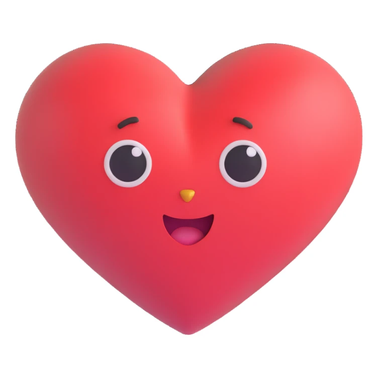 heart with a cute face, symbolizing being in love sticker