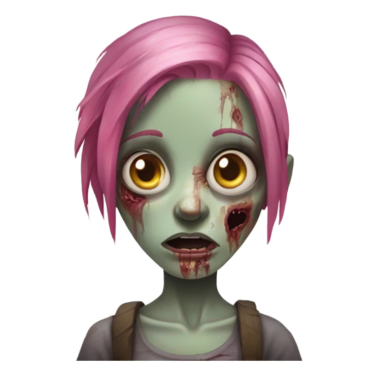 zombie girl with pink hair sticker