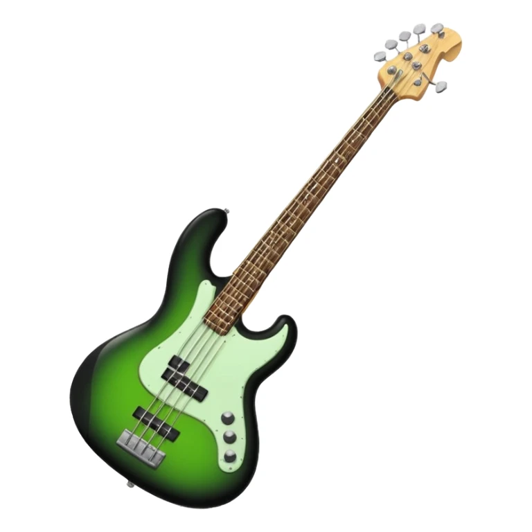 Electric Bass guitar black band green sticker