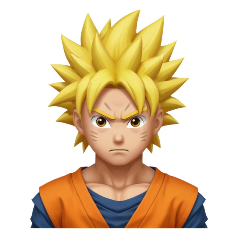 fais goku avec un melange de naruto sticker
