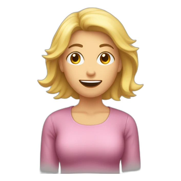 Mujer diciendo rubia con el dedo en alto haciendo gesto de decir que no sticker