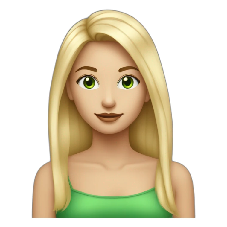 Femme blonde avec les yeux vert cheveux un peux long lisse sticker