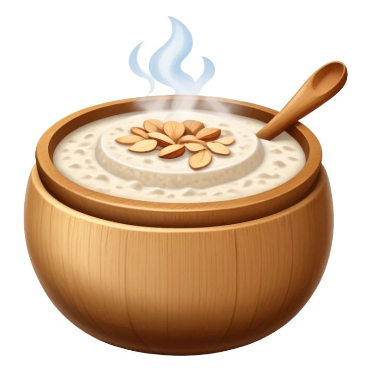 bowl of hot porridge with steam sticker