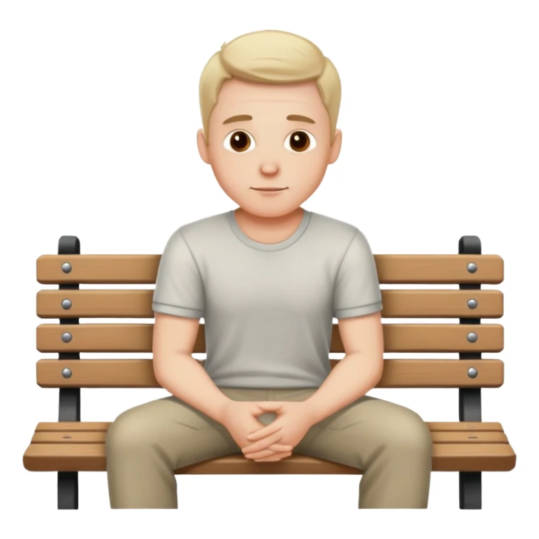 White male casual clothes sitting on bench sticker