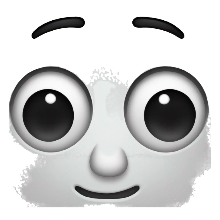emoji with fully black eyes and white face sticker