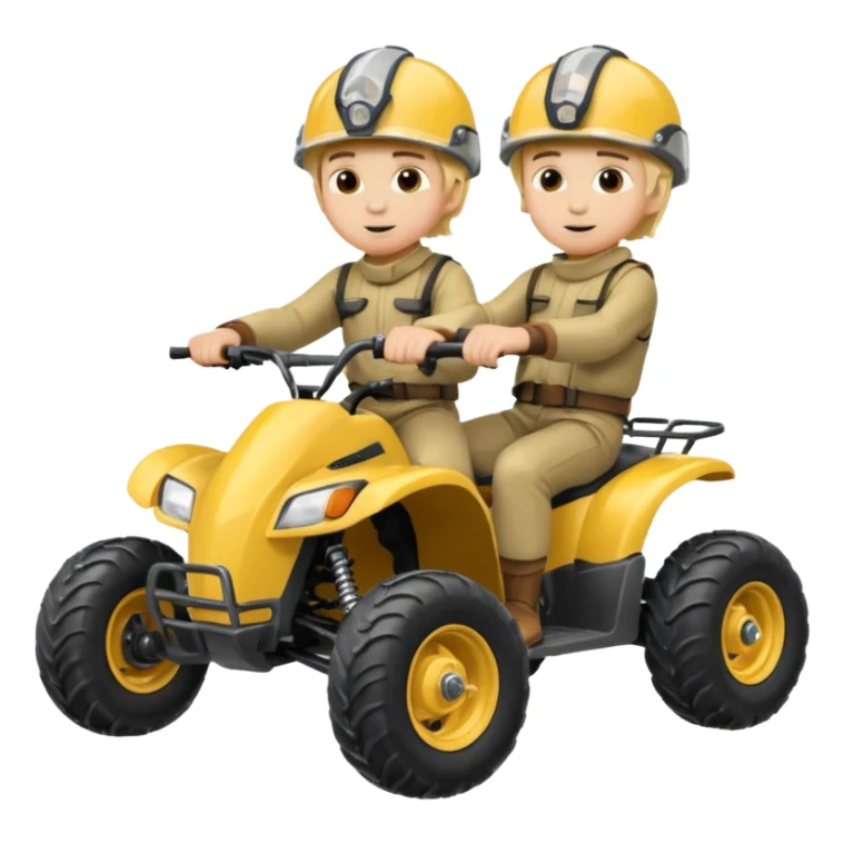 Can you make 2 blonde boys kids riding four wheelers sticker