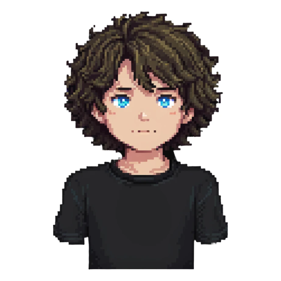boy with slightly wavy hair sticker