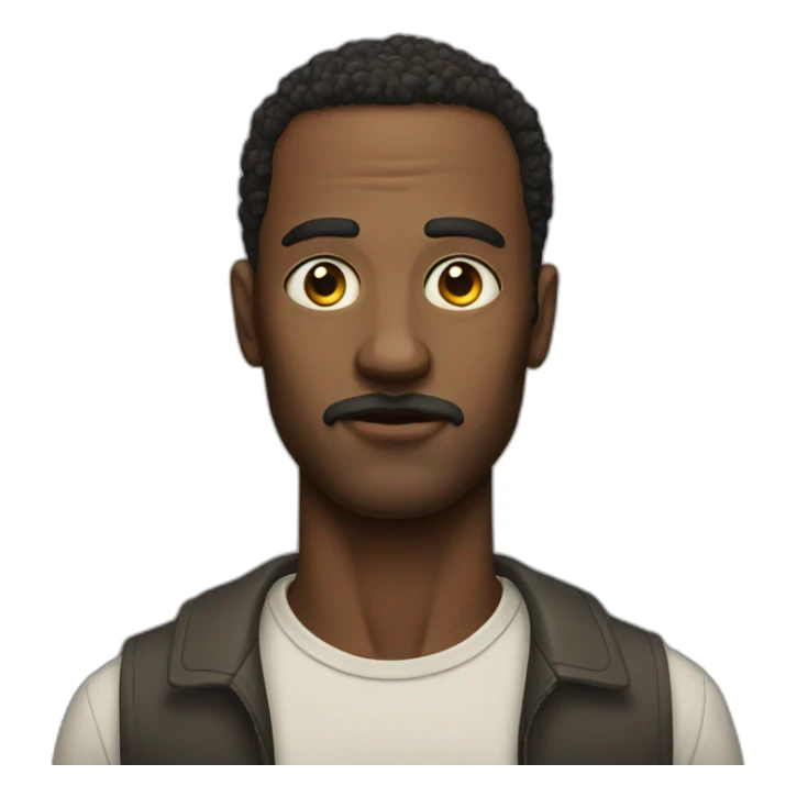 Portrait of a man with narrow eyes sticker