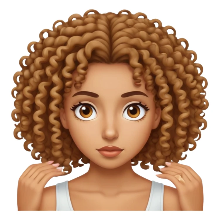 A mixed girl with curly hair rolling her eyes sticker