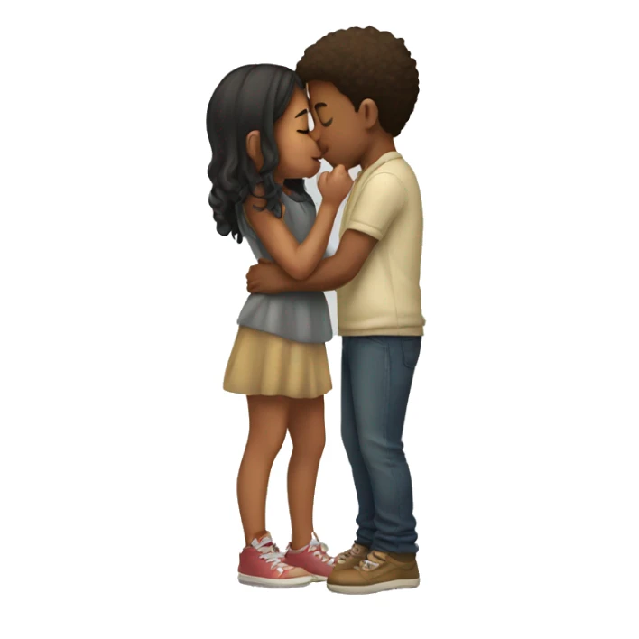 boy kissing girl sticker