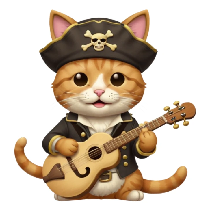 pirate cats with one eye closed with band sticker