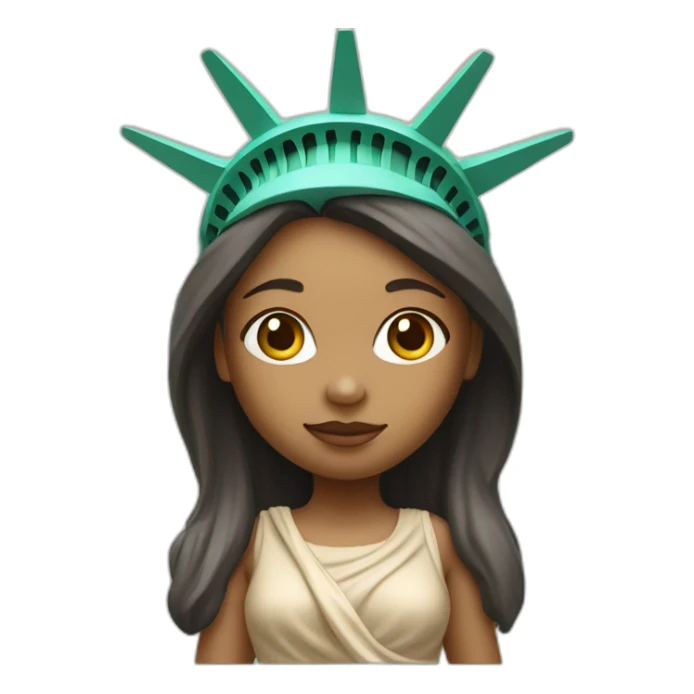 cute beige skin girl statue of liberty sticker