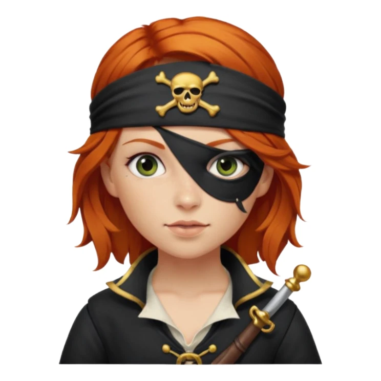 ginger hair pirate girl sticker