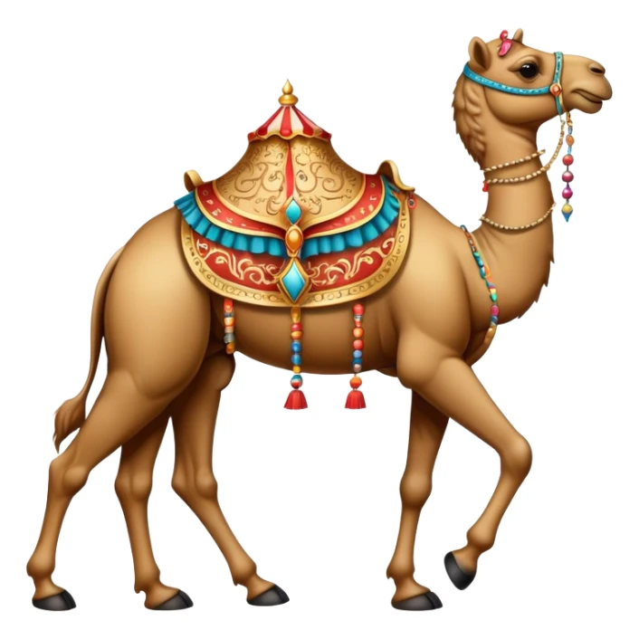 Vintage Arabian circus camel with filigree sticker
