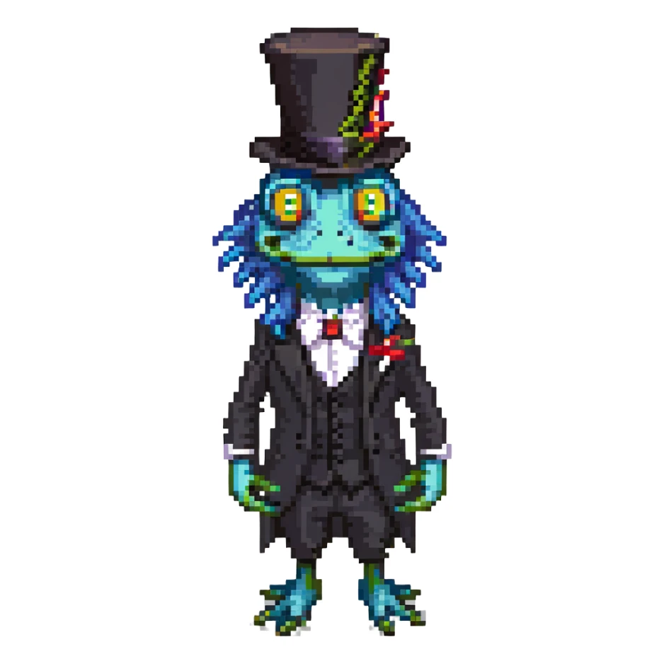 A murloc from World of Warcraft dressed as Abraham Lincoln sticker