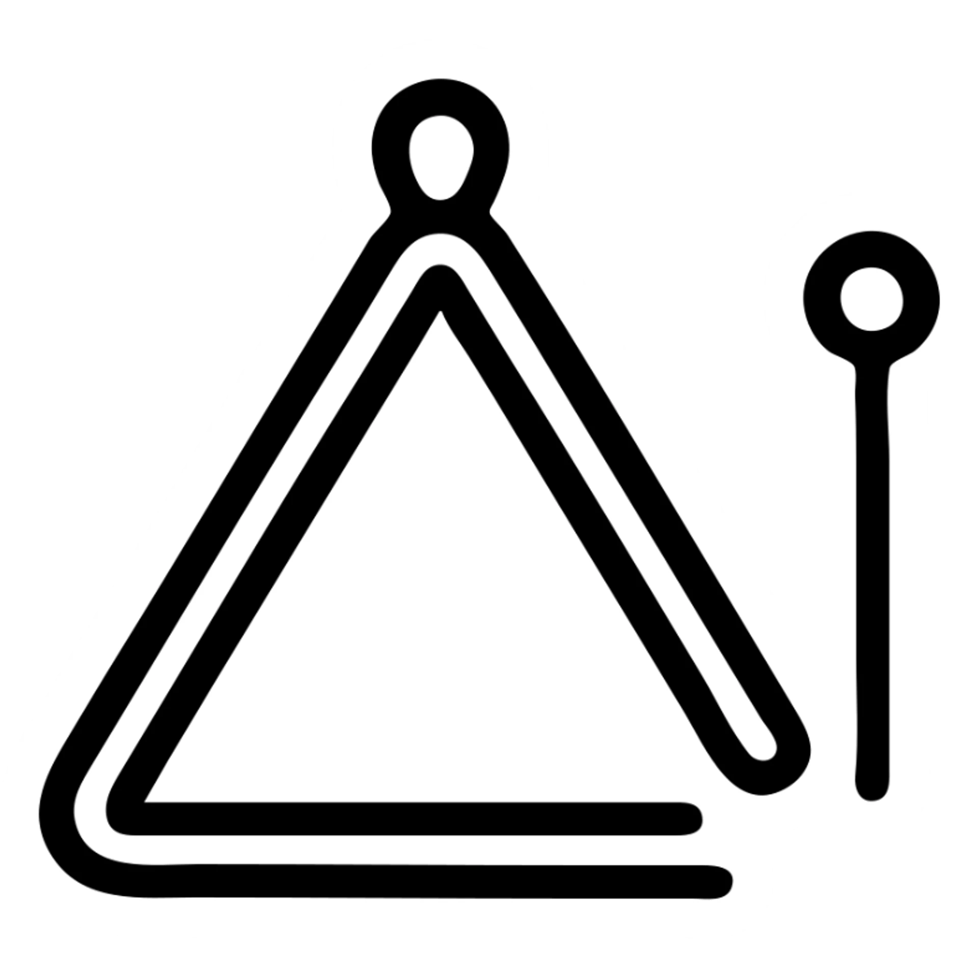 triangle instrument with a metal beater, minimal style sticker