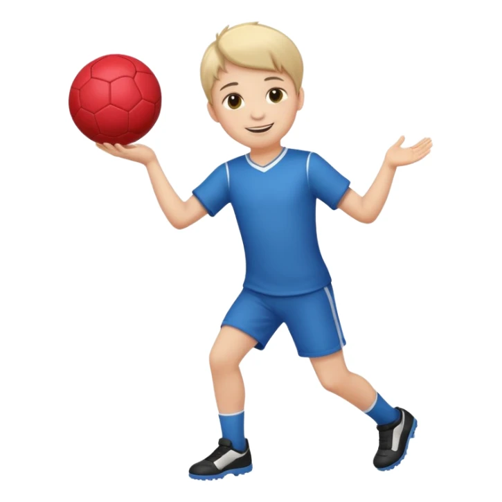 Boy with a ball in his hand full body sticker