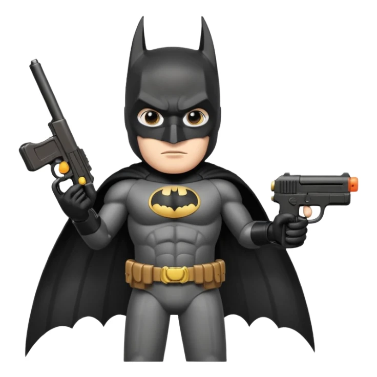 Batman holding toy gun sticker