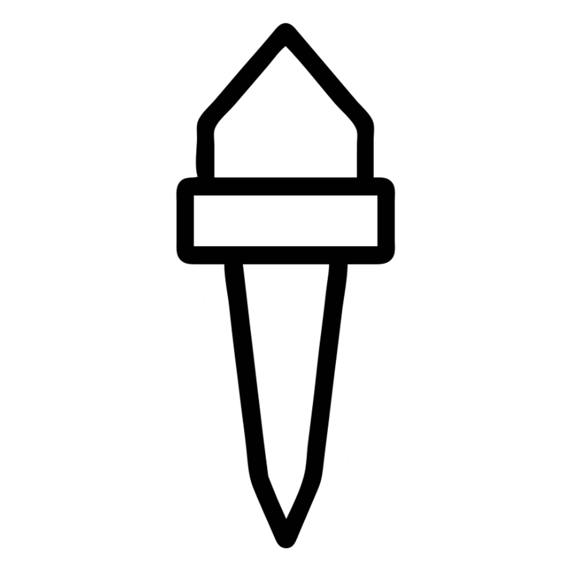spike, outlined icon style, no fill, simple and bold lines sticker