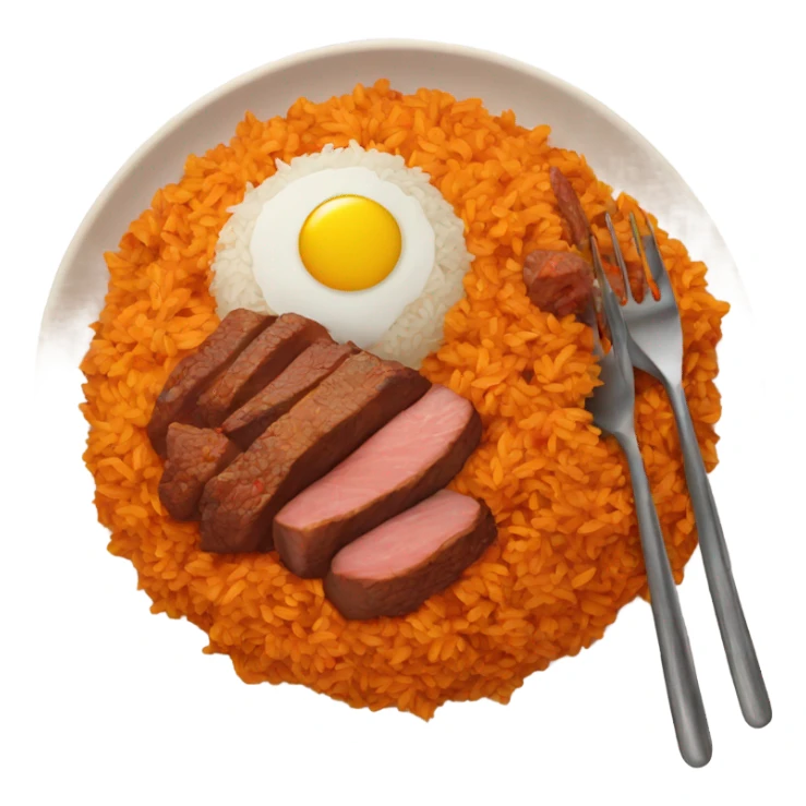 Plate with Jollof rice and meat  sticker