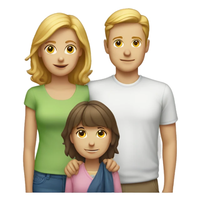 white man, white woman, 2 boys and 1 girl. exactly 5 people. sticker