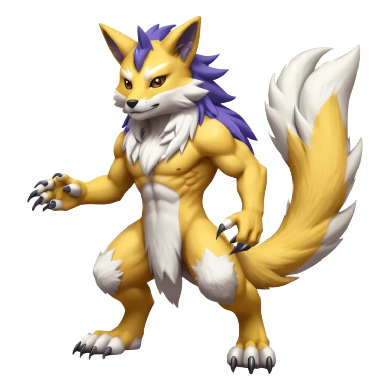 WereGarurumon-Renamon-fusion-hybrid-creature (full body sticker