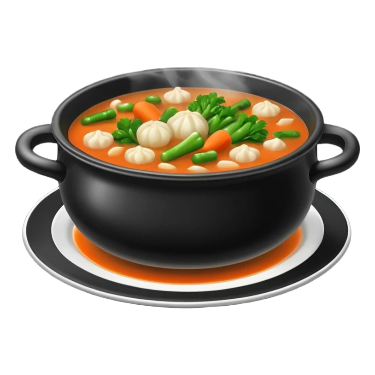 Realistic Soup in a black plate sticker