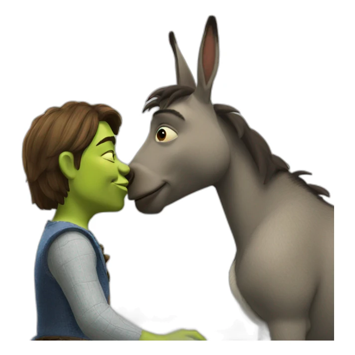 Shrek kissing donkey sticker