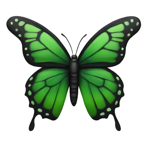 Butterfly with black and green wings sticker