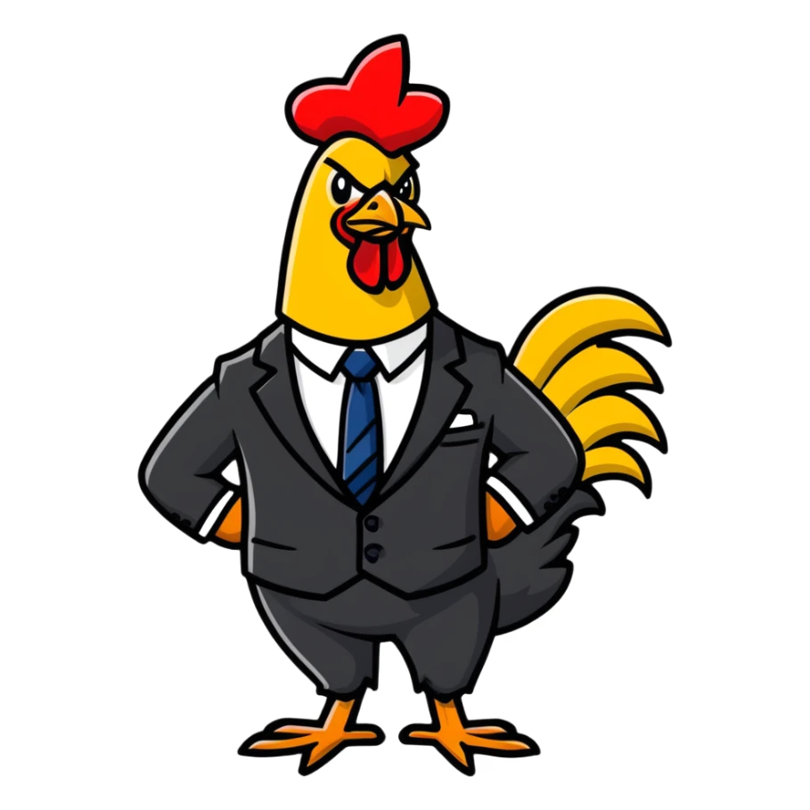 business rooster wearing suit and tie sticker