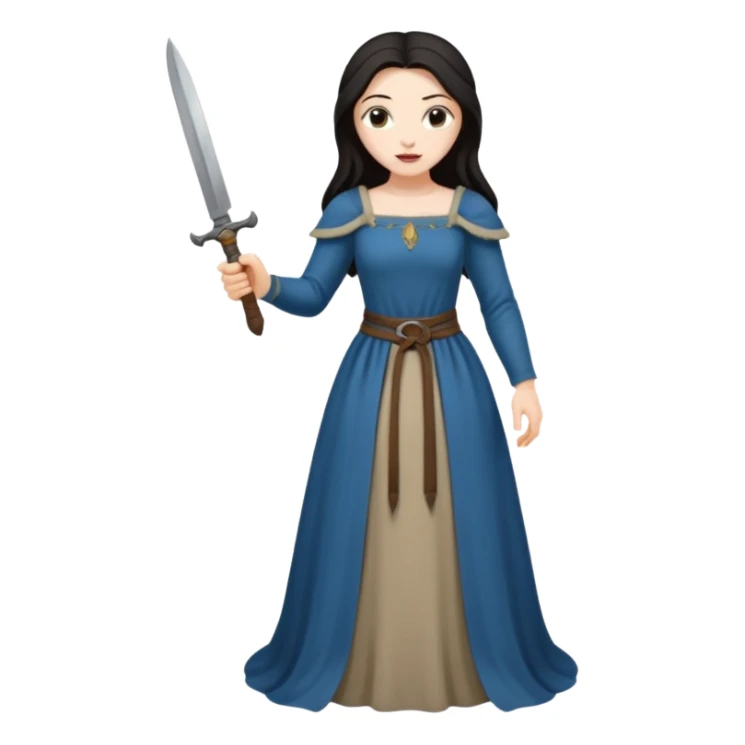 medieval woman holding a knife sticker