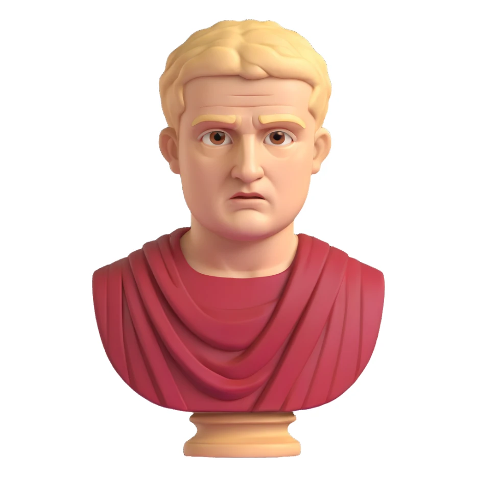 bust of Tiberius Gracchus, Roman toga, serious expression sticker