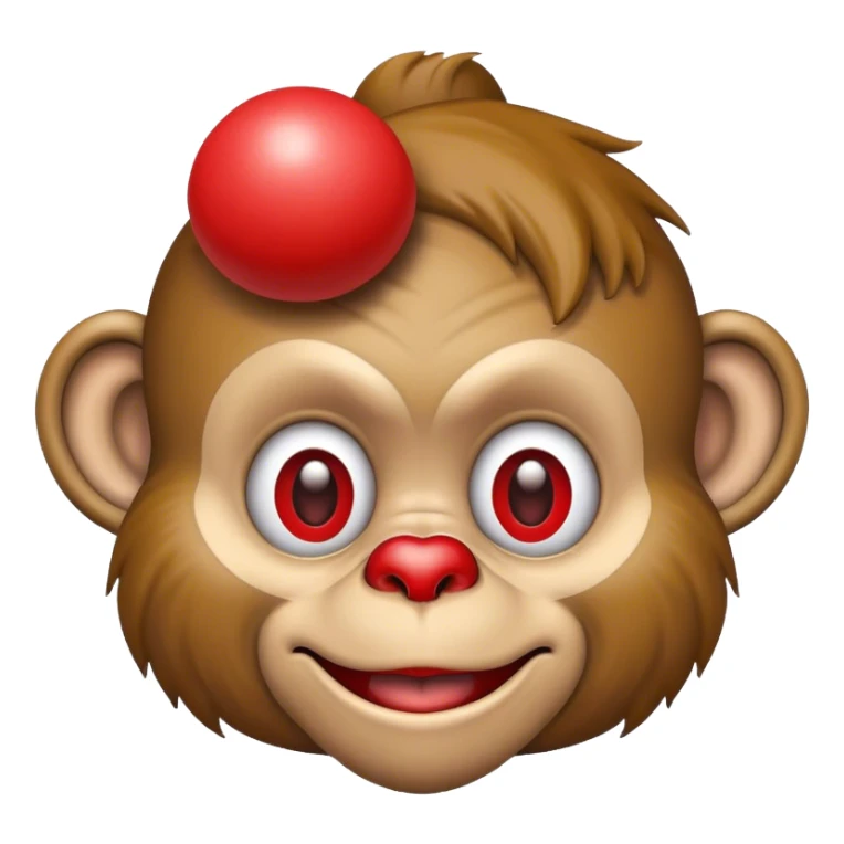 mix between the clown emoji and the hear no evil monkey emoji sticker
