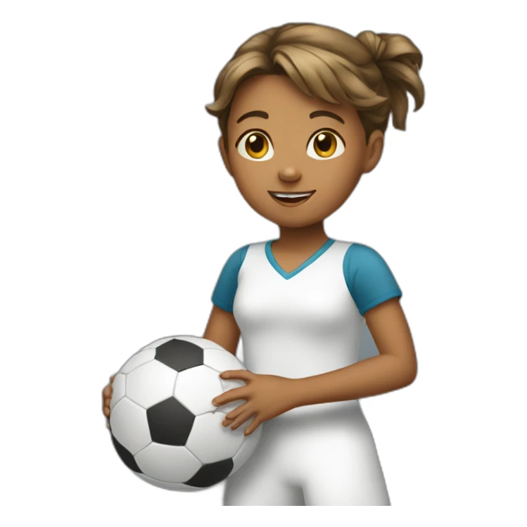 a young girl with a ball in full growth sticker