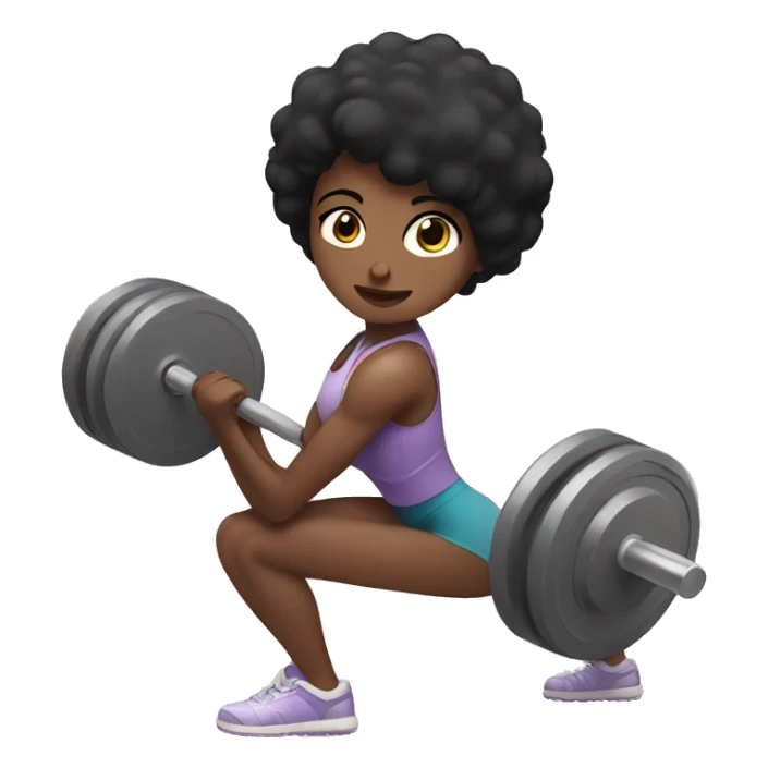 Black haired girl who is doing weight lifting sticker