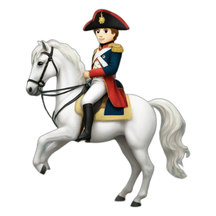 young napoleon on white horse sticker