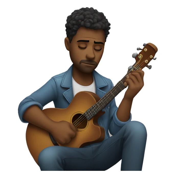 Sad musician with broken heart sticker