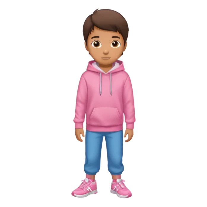 Kid Boy in pink hoodie and sneakers sticker