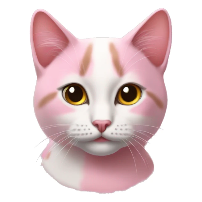 pembe kalpli gözlü kedi sticker